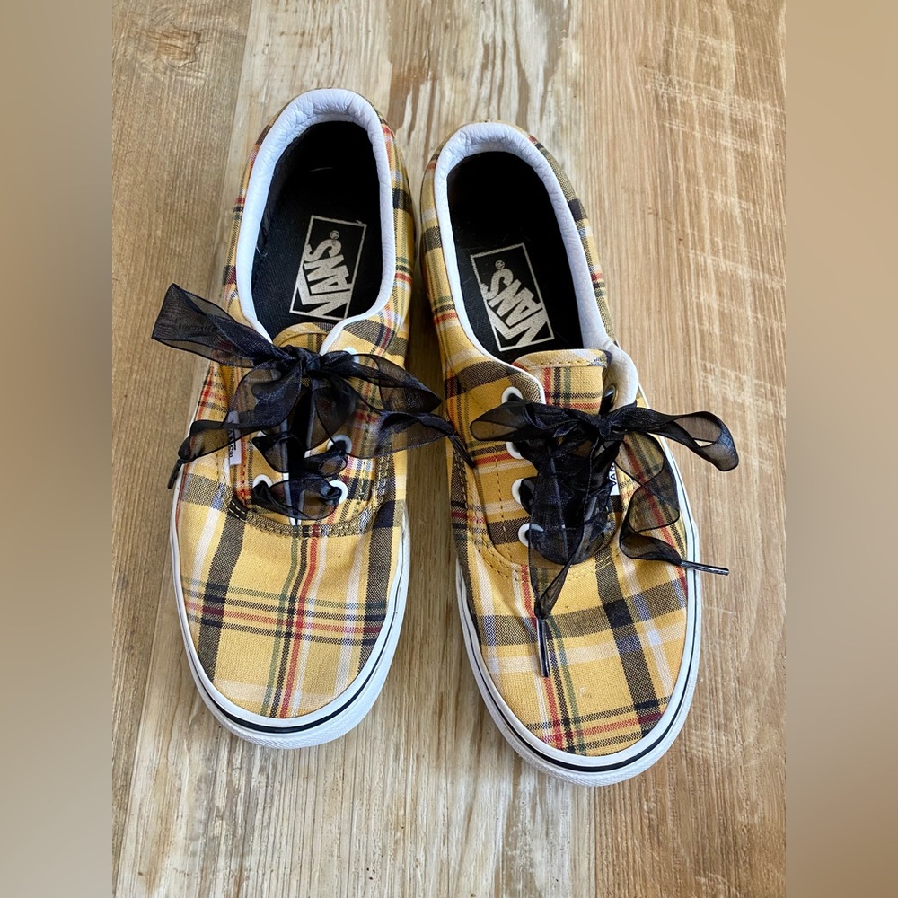 VANS Plaid Era Yellow & True White Women’s Shoes size 7
